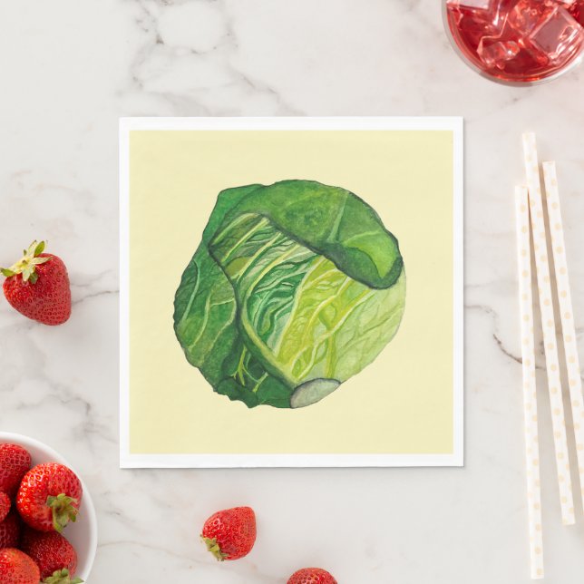 Grüner Kohl Gelber Serviette (Beispiel)