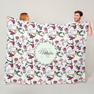 Grüner Kolibri-Blumen-Fleece-Decke Fleecedecke