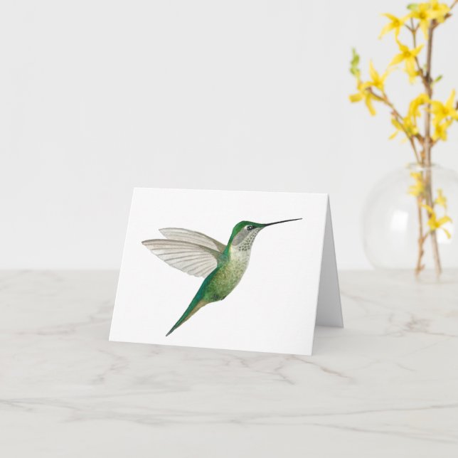 Grüner Kolibri  Karte (Gelbe Blume)