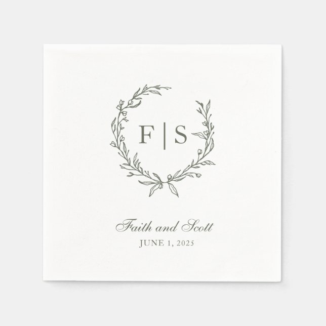 Grüner Kranz des klassischen Käfers Serviette (Vorderseite)