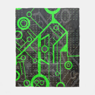 Grüner Kreis Fleecedecke