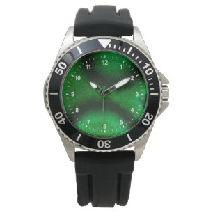 Grüner Kreis-Malachit Armbanduhr