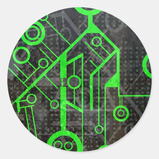 Grüner Kreis Runder Aufkleber (Vorderseite)