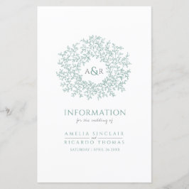 Grüner Kreis von Blätter Hochzeitsgast-Information