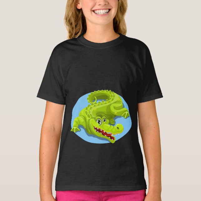 Grüner Krokodil T-Shirt (Vorderseite)