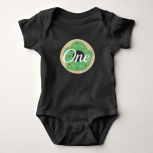 Grüner Kürbis-Donut-Erster Geburtstag Halloween Baby Strampler