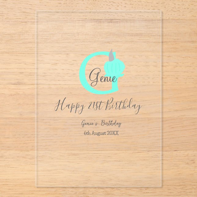 Grüner Kürbis Herbst 21. graue Pastellgraue Acryleinladungen (Vorderseite)