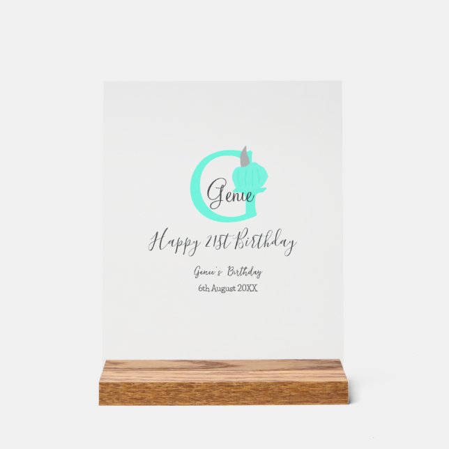 Grüner Kürbis Herbst 21. graue Pastellgraue Acrylschild (Vorderseite)