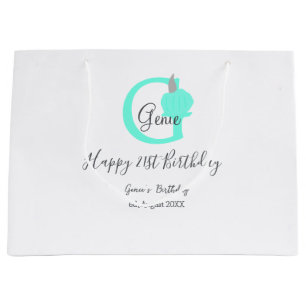 Grüner Kürbis Herbst 21. graue Pastellgraue Große Geschenktüte