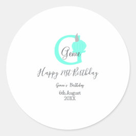 Grüner Kürbis Herbst 21. graue Pastellgraue Runder Aufkleber