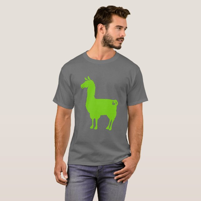 Grüner Lama-T - Shirt (Vorne ganz)