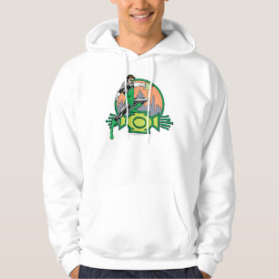 Grüner Laternen-Stadt-Hintergrund und Logo Hoodie