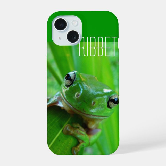 Grüner Laubfrosch iPhone 15 Hülle (Rückseite)