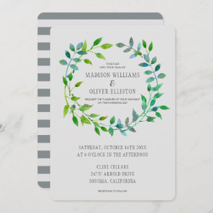Grüner Leaf  Hochzeit Einladung