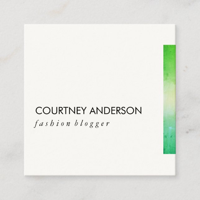 Grüner, lebendiger Trim Quadratische Visitenkarte (Vorderseite)
