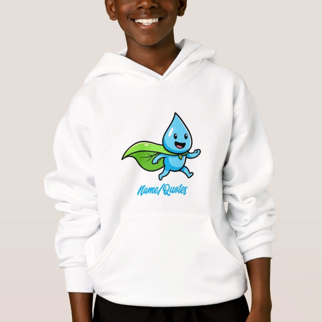 Grüner Lebensstil Wassertropfen-Charakter Hoodie (Vorderseite)