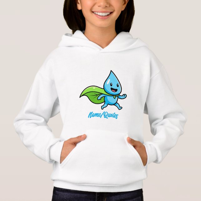 Grüner Lebensstil Wassertropfen-Charakter Hoodie (Vorderseite)