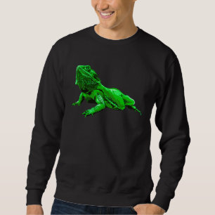 Grüner Leguan Bartagame Reptil Echse Sweatshirt