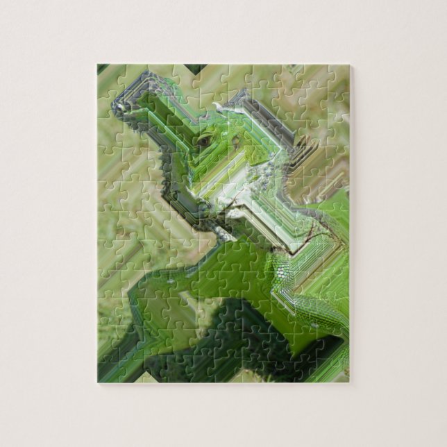 Grüner Leguan Puzzle (Vertikal)