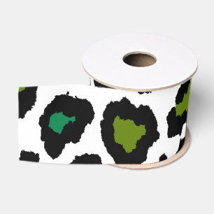 Grüner Leopard-Druck Ripsband