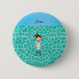 Grüner Leopard personalisierten Button