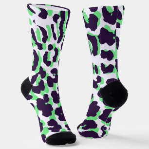 Grüner Leopardendruck Nachhaltige Premium-Crew-Soc Socken