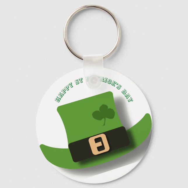 Grüner Leprechaun-Hut St. Patrick's Day Schlüsselanhänger (Vorderseite)