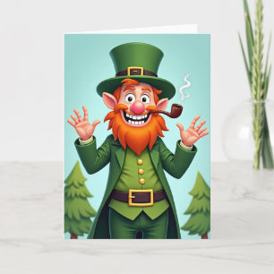 Grüner Leprechaun Irish Luck Karte