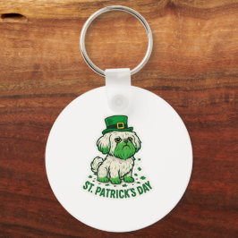 Grüner Leprechaun Shih Tzu St.Patrick's Day Schlüsselanhänger