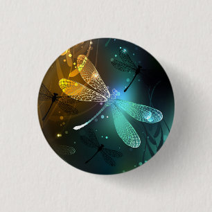 Grüner Libellenflug Button