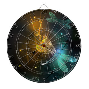 Grüner Libellenflug Dartscheibe