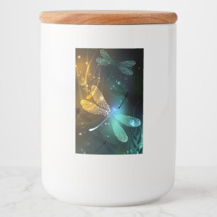 Grüner Libellenflug Lebensmitteletikett