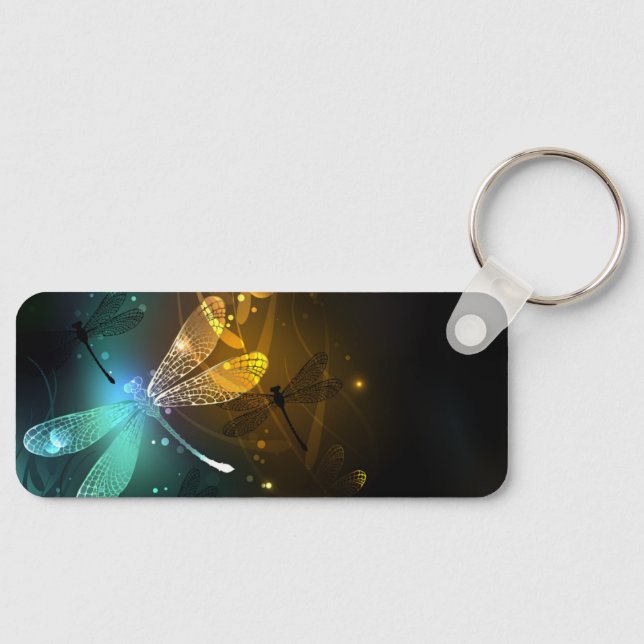 Grüner Libellenflug Schlüsselanhänger (Vorderseite)