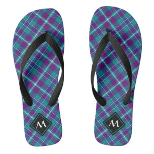 Grüner, Lila und blauer Tartan Flip Flops