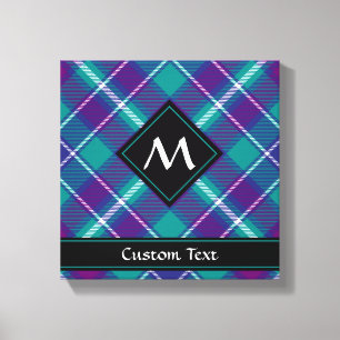 Grüner, Lila und blauer Tartan Leinwanddruck