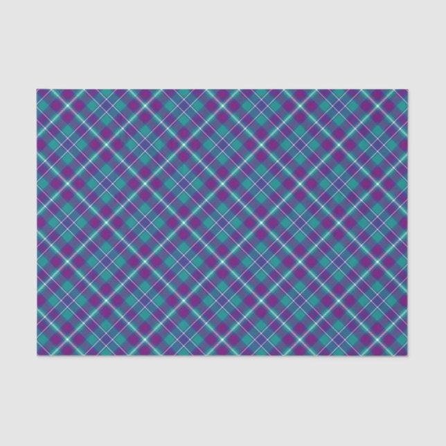 Grüner, Lila und blauer Tartan Seidenpapier (Vorderseite)