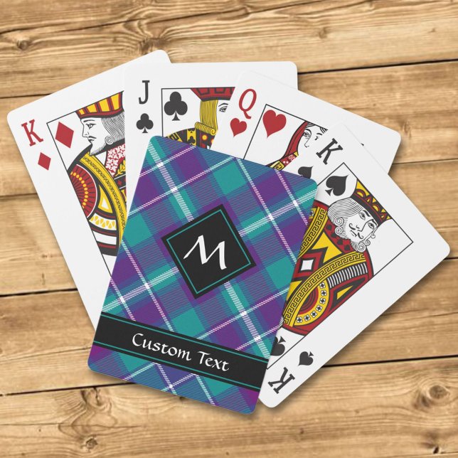 Grüner, Lila und blauer Tartan Spielkarten (Von Creator hochgeladen)