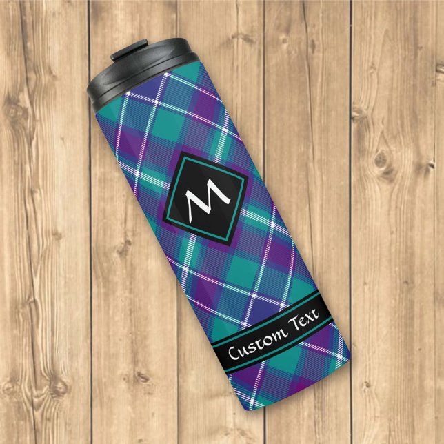 Grüner, Lila und blauer Tartan Thermosbecher (Von Creator hochgeladen)