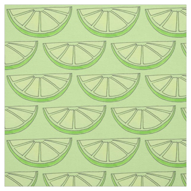 Grüner Limoner Slice Wedge Zitrusfrüchte Grove Stoff (Muster)