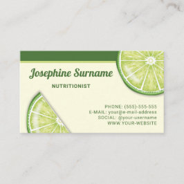 Grüner Limoner Zitrusfrüchteeslices Nutritionist Visitenkarte