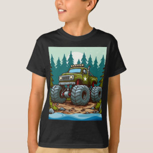 Grüner LKW im Wald T-Shirt