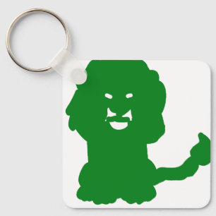Grüner Löwe-Zodiak-Silhouette Schlüsselanhänger