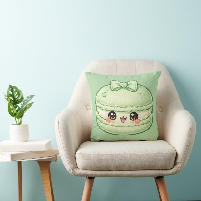Grüner Macaron Süße Kawaii Kissen (Stuhl )