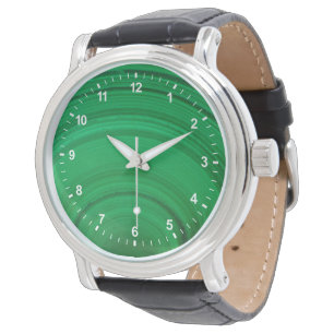 Grüner Malachit Nahaufnahme Armbanduhr