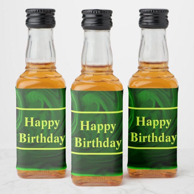 Grüner Malachitstein, personalisiert Alkoholflaschenetikett (Flaschen)