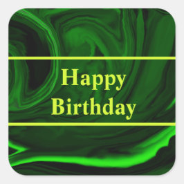 Grüner Malachitstein, personalisiert Quadratischer Aufkleber