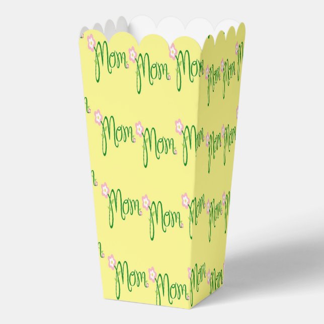 Grüner Mama-Text auf Gelb Geschenkschachtel (Vorderseite)