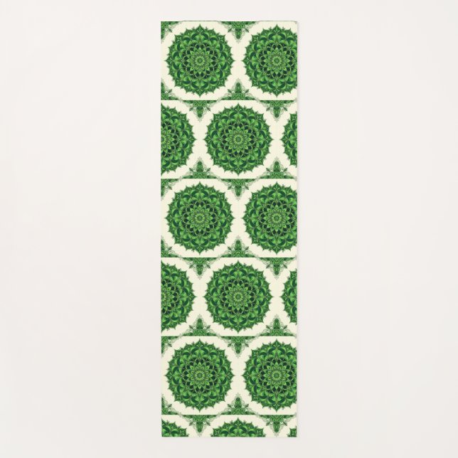 Grüner Mandala Yogamatte (Vorderseite)