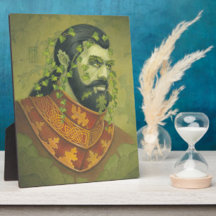 Grüner Mann als grüner Ritter Fotoplatte