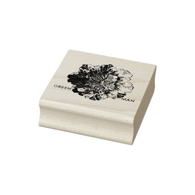 "Grüner Mann" Holzkunst-Briefmarke Gummistempel (Stempel)